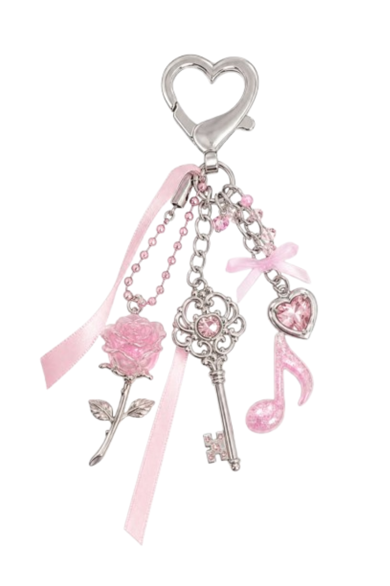 Pink Bear Plush Keychain