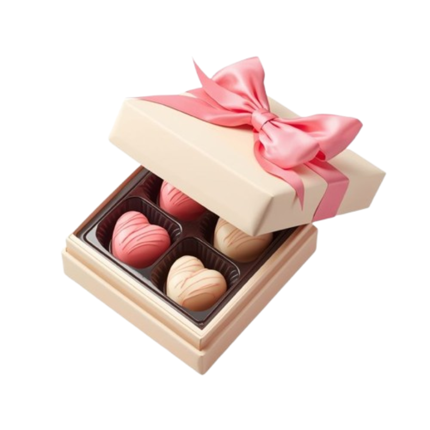Strawberry & Milk Chocolate Hearts — 4 pcs